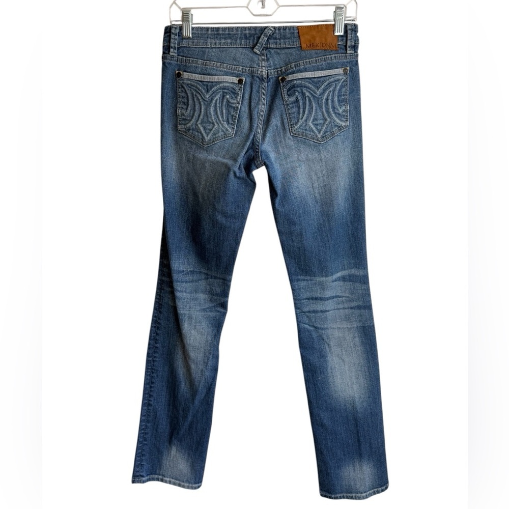 MEK Denim Hollywood Straight Mid Rise Medium Wash Straight Leg Denim Jeans 27